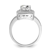 Brilliant Embers Sterling Silver Rhodium-plated 41 Stone Halo Micro Pavé CZ Ring view 2