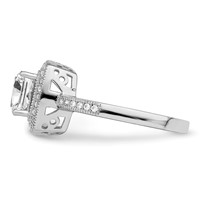 Brilliant Embers Sterling Silver Rhodium-plated 41 Stone Halo Micro Pavé CZ Ring view 3