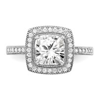 Brilliant Embers Sterling Silver Rhodium-plated 41 Stone Halo Micro Pavé CZ Ring view 5