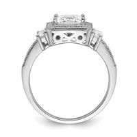 Brilliant Embers Sterling Silver Rhodium-plated 51 Stone Micro Pavé CZ Ring view 2
