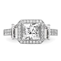 Brilliant Embers Sterling Silver Rhodium-plated 51 Stone Micro Pavé CZ Ring view 5