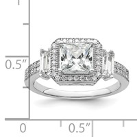 Brilliant Embers Sterling Silver Rhodium-plated 51 Stone Micro Pavé CZ Ring view 4