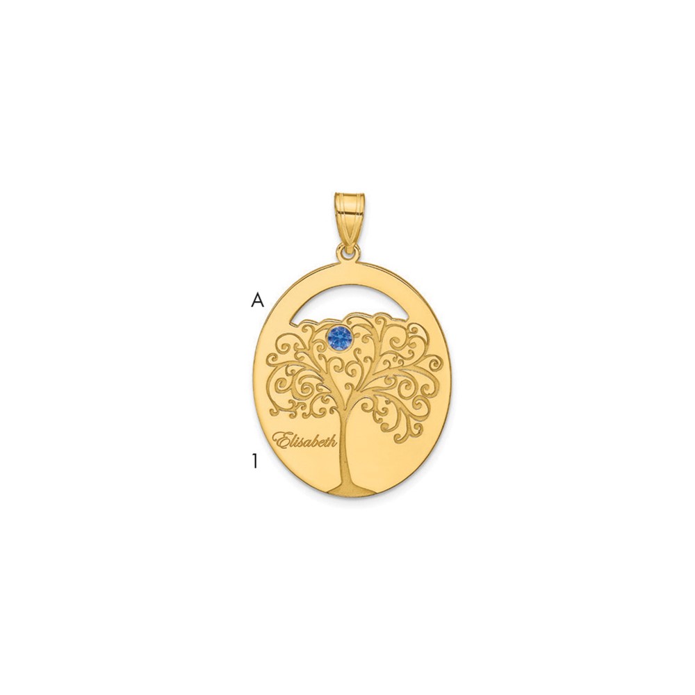 Sterling Silver/Gold-plated 1 Birthstone with SS Bezel Family Pendant
