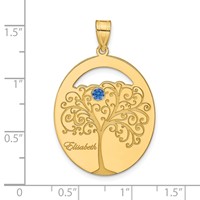 SSilver Gold-plated 1 Birthstone Pendant with SSilver Bezel Family view 5