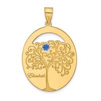 SSilver Gold-plated 1 Birthstone Pendant with SSilver Bezel Family view 2