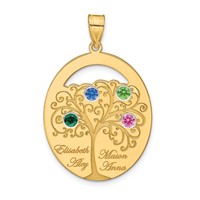 SSilver Gold-plated 4 Birthstone Pendant with SSilver Bezel Family view 2