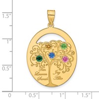 SSilver Gold-plated 5 Birthstone Pendant with SSilver Bezel Family view 3