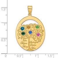 SSilver Gold-plated 6 Birthstone W SSilver Bezel Family Pendant view 3