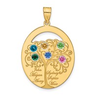 SSilver Gold-plated 6 Birthstone W SSilver Bezel Family Pendant view 2