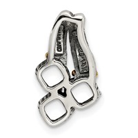 Sterling Silver Antiqued Pendant with 14K 3-stone Mother's view 4