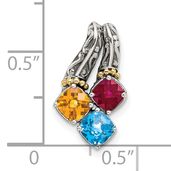 Sterling Silver & 14k Birthstone Mother's Pendant Mounting