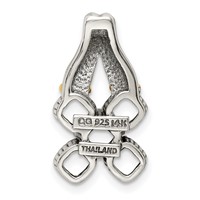 Sterling Silver Antiqued Pendant with 14K 5-stone Mother's view 4