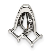 Sterling Silver Antiqued Pendant with 14K 2-stone with Diamond Mother's view 4