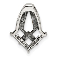 Sterling Silver Antiqued Pendant with 14K 3-stone with Diamond Mother's view 4