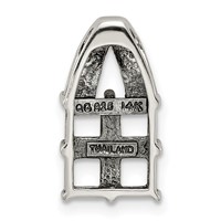 Sterling Silver Antiqued Pendant with 14K 4-stone with Diamond Mother's view 4