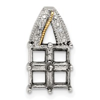 Sterling Silver Antiqued Pendant with 14K 4-stone with Diamond Mother's view 5