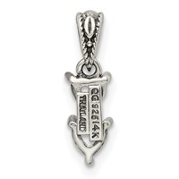 Sterling Silver Antiqued Pendant with 14K 2-stone Mother's view 4