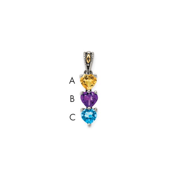 Sterling Silver & 14k Birthstone Mother's Pendant Mounting