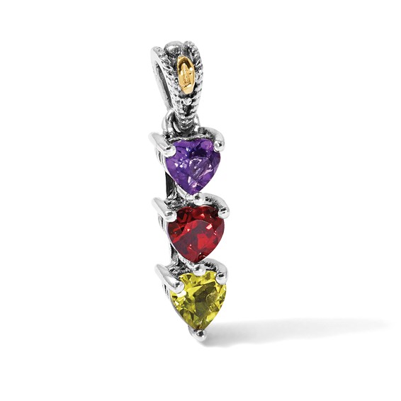 Sterling Silver & 14k Birthstone Mother's Pendant Mounting