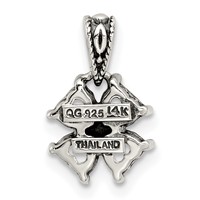 Sterling Silver Antiqued Pendant with 14K 4-stone Mother's view 4