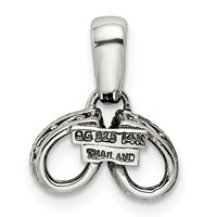 Sterling Silver Antiqued Pendant with 14K 2-stone with Diamond Mother's view 4