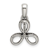 Sterling Silver Antiqued Pendant with 14K 3-stone with Diamond Mother's view 4