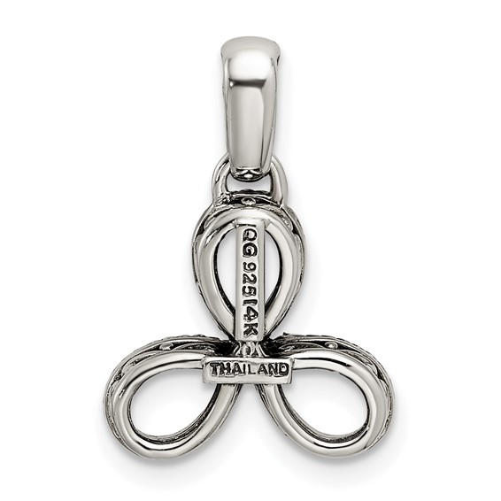 Sterling Silver & 14k Birthstone and Diamond Mother's Pendant Semi-Mount