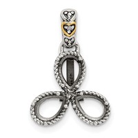 Sterling Silver Antiqued Pendant with 14K 3-stone with Diamond Mother's view 5