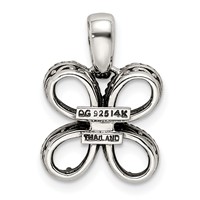 Sterling Silver Antiqued Pendant with 14K 4-stone with Diamond Mother's view 4