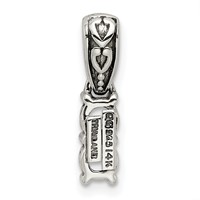 Sterling Silver Antiqued Pendant with 14K 2-stone with Diamond Mother's view 4