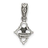 Sterling Silver Antiqued Pendant with 14K 4-stone with Diamond Mother's view 4