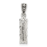 Sterling Silver Antiqued Pendant with 14K 3-stone with Diamond Mother's view 4