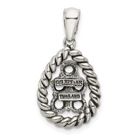 Sterling Silver Antiqued Pendant with 14K 5-stone with Diamond Mother's view 4