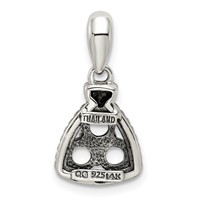 Sterling Silver Antiqued Pendant with 14K 3-stone with Diamond Mother's view 4