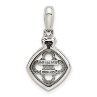 Sterling Silver Antiqued Pendant with 14K 4-stone with Diamond Mother's view 4
