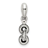 Sterling Silver Antiqued Pendant with 14K 2-stone with Diamond Mother's view 4