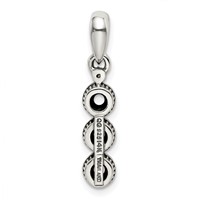Sterling Silver Antiqued Pendant with 14K 3-stone with Diamond Mother's view 4