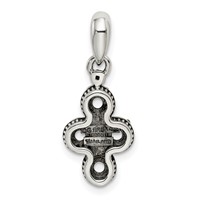 Sterling Silver Antiqued Pendant with 14K 4-stone with Diamond Mother's view 4