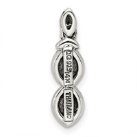 Sterling Silver Antiqued Pendant with 14K 2-stone with Diamond Mother's view 4