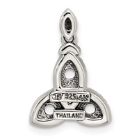 Sterling Silver Antiqued Pendant with 14K 3-stone with Diamond Mother's view 4