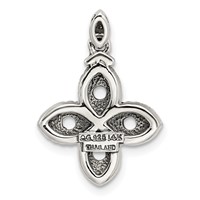 Sterling Silver Antiqued Pendant with 14K 4-stone with Diamond Mother's view 4