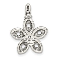 Sterling Silver Antiqued Pendant with 14K 5-stone with Diamond Mother's view 4