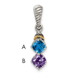 Diamond Mother's Pendant with Birthstones