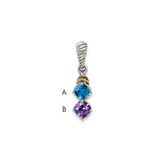 Diamond Mother's Pendant with Birthstones