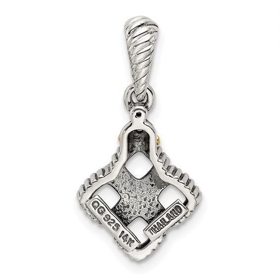 Sterling Silver & 14k Birthstone and Diamond Mother's Pendant Semi-Mount
