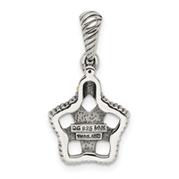 Sterling Silver Antiqued Pendant with 14K 5-stone with Diamond Mother's view 4