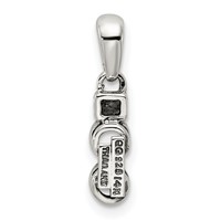 Sterling Silver Antiqued Pendant with 14K 2-stone with Diamond Mother's view 4