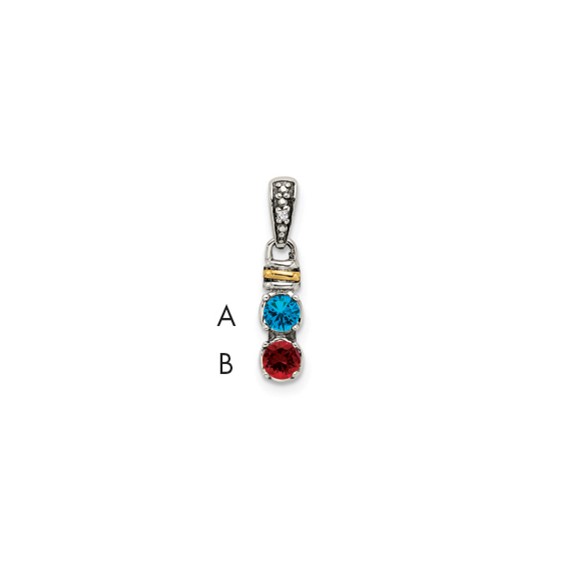 Diamond Mother's Pendant with Birthstones