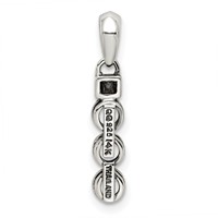 Sterling Silver Antiqued Pendant with 14K 3-stone with Diamond Mother's view 4