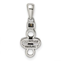 Sterling Silver Antiqued Pendant with 14K 4-stone with Diamond Mother's view 4